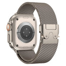 Natural Titanium Milanese Loop Band with Parachute Buckle for Apple Watch